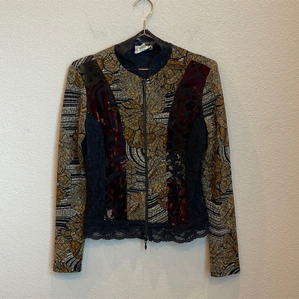 Joseph Ribkoff Lace Trim Lightweight Jacket Size 6